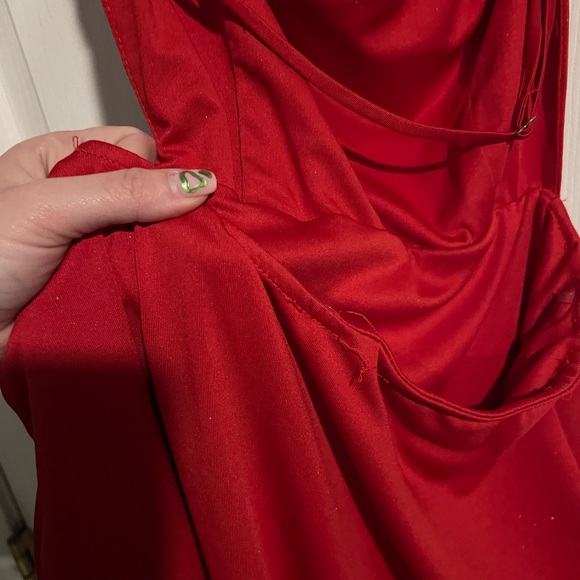 red backless mini dress - Picture 3 of 5